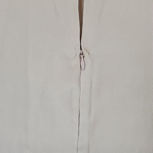 Nanette Lepore Demure Pink Mini Dress Womens Size 14 Embroidered Crepe Mock Neck - Picture 4 of 10